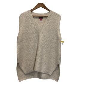 Vince Camuto Beige Women's V-Neck Knit Sweater Vest NWT Size M